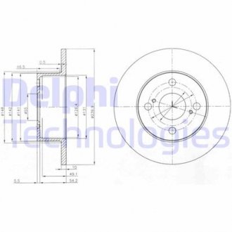 Фото автозапчастини гальмівні диски TOYOTA COROLLA (_E11 (DI956244, NBD1372, 42431-12190, 58308, 4243112190) Polcar BG4050