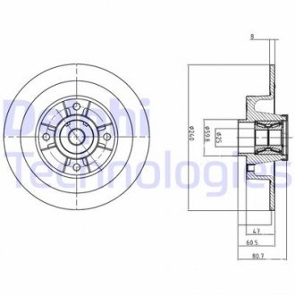 Фото автозапчасти тормозные диски RENAULT MEGANE II (B (NBD1329, 7701207823, DR6793, 7701207823, DR 6793, 8200038305, 8200038305) Polcar BG9028RS