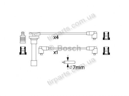 Фото автозапчасти провода зажигания NISSAN Primera. Polcar BS0986356703