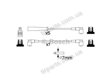 Фото автозапчастини провід запалювання VOLVO 850 (9135700, 9135701) Polcar BS0986356753 (фото 1)