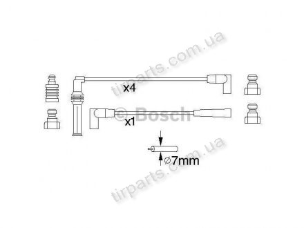 Фото автозапчастини провід запалювання DAEWOO Espero (NP 1149, NP1149) Polcar BS0986356884