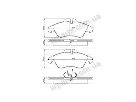 Фото автозапчасти тормозные колодки MERCEDES-BENZ KLASA (A 002 420 39 20, 2991, 2D0 698 151 C, A9014210610, 2D0 698 151, 0024209920, A901 01 421 04 10, 901 421 04 10, A 901 421 06 10, 9014210610, 901 421 05 10, 002420 39 20, 0024203920, A0044205520, 9014210410, A00242 Polcar BS0986424218