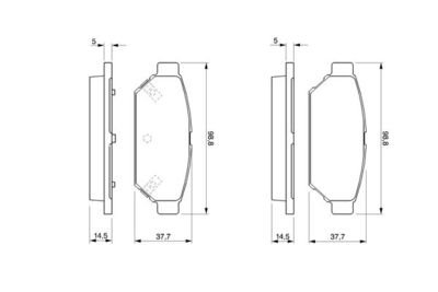 Фото автозапчасти тормозные колодки MITSUBISHI CARISMA (MR129184, MB699334, MR205377, X3516003, MR389567, MR389569, MB928314, MR389565) Polcar BS0986424464 (фото 1)