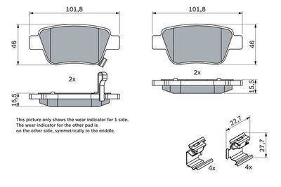 Фото автозапчасти тормозные колодки TOYOTA AVENSIS (T25) (04466 05010, 568 09, 0446605010) Polcar BS0986424798