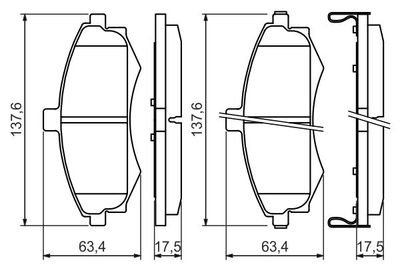 Фото автозапчасти тормозные колодки HYUNDAI ELANTRA (XD) 58101M2A02, 58101 2D050, 58101 2DA40, 58101 2DA60, 58101 2DA31, 58101 29B10, 581012DA40, 581012SA31, 58, 58101 17A00) Polcar BS0986424810