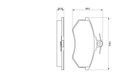 Фото автозапчастини гальмівні колодки AUDI 80 (81, 85, B2) (8536-98-151A, 853698151A, 853698151A, 853698151A, 853 698 151 A) Polcar BS0986466698 (фото 1)