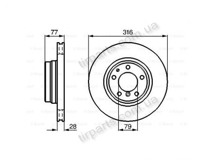 Фото автозапчасти тормозные диски BMW 7 (E38), 10.94-1 (34 11 1 162 093, 34 11 6 757 752, BD540, 34 11 6 757 753) Polcar BS0986478622