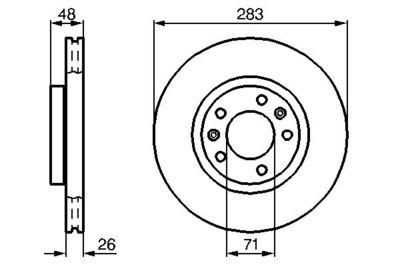 Гальмівні диски PEUGEOT 607 (9D, 9U) (4246V4, 4246V4, 4246 V4, BD645) Polcar BS0986478732 (фото 1)