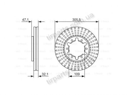 Фото автозапчасти тормозные диски NISSAN PATROL GR II (40206VB000, BD1202, 40206 VB001, 40206VB001, 40206 VB000) Polcar BS0986479359