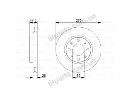 Фото автозапчасти тормозные диски KIA CERATO sedan, 04 (51712 2F100, BD1208) Polcar BS0986479369