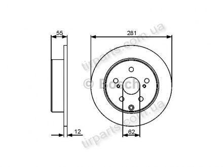 Фото автозапчасти тормозные диски TOYOTA RAV 4 III (AC (424310R020, 4243142060, BD1257, 42431 42060)) Polcar BS0986479419