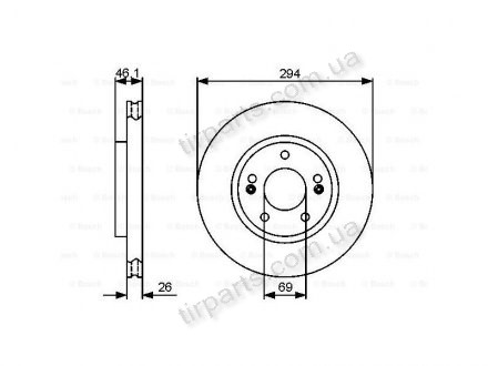 Фото автозапчасти тормозные диски HYUNDAI SANTA FÉ (SM (51712 26100, 5171226100) Polcar BS0986479434 (фото 1)