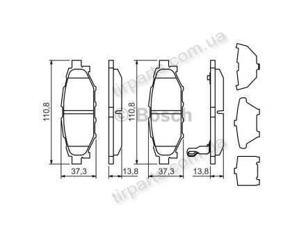 Фото автозапчасти тормозные колодки 26696AG030, 26696AG050, 26696AG050, 26696 AG030, 26696 AG010, 26696 26696AG051, 26696AG010, SU00304096, SU00304096, 26696FJ000) Polcar BS0986494444