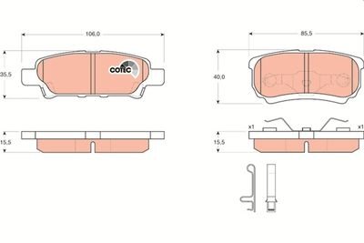 Фото автозапчастини гальмівні колодки Polcar GDB3341