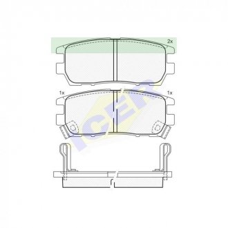 Фото автозапчасти тормозные колодки MITSUBISHI SPACE GEA (MR 389 571, MZ690344, MN102623, MR389571, MN 102623, MB389572, MZ 690 009E, MB858384 63, 2868, MZ690009E, MR205269, X3516004, MB 858380, MZ 690 344, MR 205 269, MB 389 572) Polcar IE140980 (фото 1)