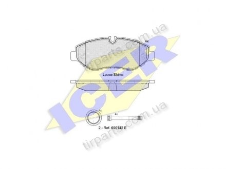 Фото автозапчастини гальмівні колодки MERCEDES-BENZ SPRINT (0054207020, 2E0698151B, 2E0698151E, 004 420 67 20, 906 421 04 00, 0064208420, 68006732AB, JZW698151AB, 2E0 698 151 E, 2E0 698 151 B, 0044206720, 0054205220, 006 420 84 20, 008 420 50 20, 0084205020, 9064210010, Polcar IE141786