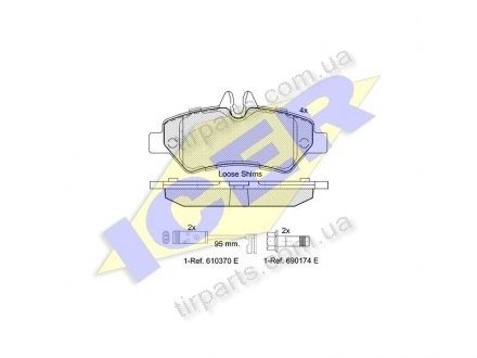 Фото автозапчасти тормозные колодки MERCEDES-BENZ SPRINT (004 420 69 20, 903 08, 0044206920, 04862602AA) Polcar IE141787