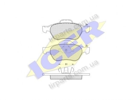 Фото автозапчастини гальмівні колодки RENAULT LAGUNA II (B (410607690R, 77 01 209 808, 41 06 076 90R, 7701208183, 77 01 206 598, 7701209808, 7701206598, 77 01 208 183) Polcar IE181431