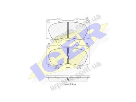 Фото автозапчасти тормозные колодки TOYOTA LAND CRUISER 72, 0446560320, 04465YZZDB, 04465-60210, 04465-35290, 0446560210, 04465-04070, 4605A472, 04465-YZZDB, 04465-0K280, 04465-0K090, 04465-0K390, 04465-0K3) Polcar IE181665 (фото 1)