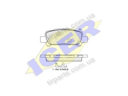 Фото автозапчасти тормозные колодки SUBARU FORESTER (SF) -FA010, 26696-FG000, 26696-FC020, 26696AE020, 26696FC002, 26696FG000, 26692AE040, 26696FC000, 26296FC002, 26696AE040, 26292AE020, 26696FA010, 2) Polcar IE181736