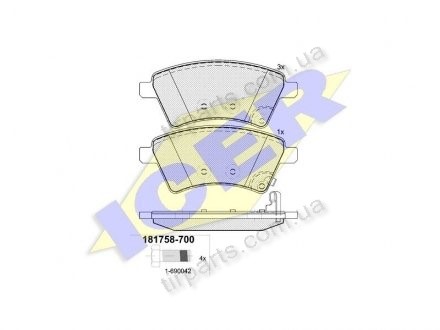 Фото автозапчасти тормозные колодки FIAT SEDICI, 06.06- (55810-79J10, 7 175 003 3, 7 174 285 3, 846 09, 5581079J00, 5581079J10, 7573 0) Polcar IE181758-700 (фото 1)