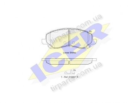 Фото автозапчасти тормозные колодки MITSUBISHI LANCER ko (46 05A 557, MZ 690186, 68020494AB, 68020494AA, 68020494AC, 6802-0494-AC, 68035576AB A 491, 46 05B 163, 46 05A 684, 4605A261, CW 650 649, CW 650 653, 68035576AA, V1010494AA, V1015576AA, 05191229AA, MN 102618, 46 Polcar IE181806