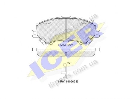 Фото автозапчасти тормозные колодки (D1060-4BA0A, D1060-4EA0A, 410604E A0A, 410604EA0A, D10604BA0A, D10604EA0A) Polcar IE182181