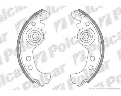 Фото автозапчастини барабанні колодки FIAT/LANCIA/SEAT (985 853 528, N1055, SH1160, 5890763, 0103, 57201114, 46619464, 46627513, 5888144, 00985853528, 4216652, SE021165299A, 4382264, 46619465, SE028165299B, SF17, 7074668, 7075551, 4352373, 680103, 7075552, N1596, 588121 Polcar LS1290