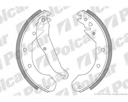 Барабанні колодки O.ASCONA/KAD.E/RECOR (MBS409, 0418, 90187870, 90188047, 90297670, 680418, GBS1118AF, N1342, 1605594, 90273263, 1605734, SH2211, 1605887, 90187499, 90444681, SF140, 1605591, 1605690, RBS244, 90187656, 1605772) Polcar LS1297
