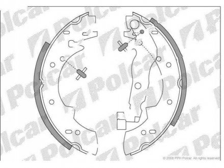 Фото автозапчасти барабанные колодки RENAULT SAFRANE 92- (N1507, 7701203545, 7701203563, 7701203716, SH2481, 680577, 0060749883, GBS1259AF, 13 23054, 424156, 424191) Polcar LS1690