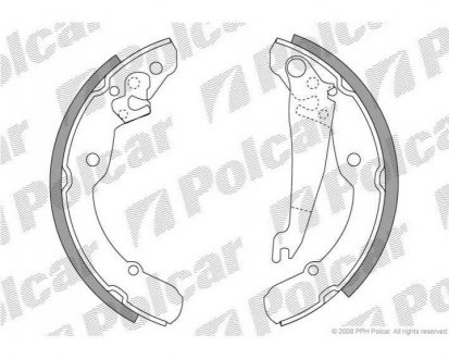 Фото автозапчасти барабанные колодки SKODA OCTAVIA 96- (VBS624, 1J0 698 525B, 1J0 698 525A, 1J0 698 525, 680705, SH2501, GBS1346AF, N1540) Polcar LS1784 (фото 1)