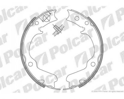 Фото автозапчасти барабанные колодки S.IMPREZ/LEGAC/FORES (26698AC000, 26298-AA020, 26298-AA030, 26298AA030, 26698-AC000, 26298AA020) Polcar LS1899