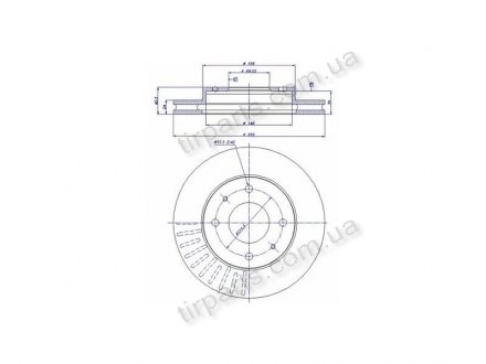 Фото автозапчасти тормозные диски VOLVO S40/V40 96- 46, 57736, 353613033260, D2497, 20.2926, 30872926.8, DI955672, 955765, 30872926, 30872926, DI955765, GBD1053, MB699288, MB699288, MR205584, MR20558) Polcar S71-0058