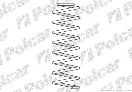 Пружина BMW 3 (E36) (31 33 1 090 758, 31331090758, 31 33 1 090 760) Polcar SU06025 (фото 1)