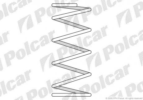 Фото автозапчастини пружина FORD ESCORT VII (95AB 5310 BB, 7354137, 95AB5310BB) Polcar SU10165