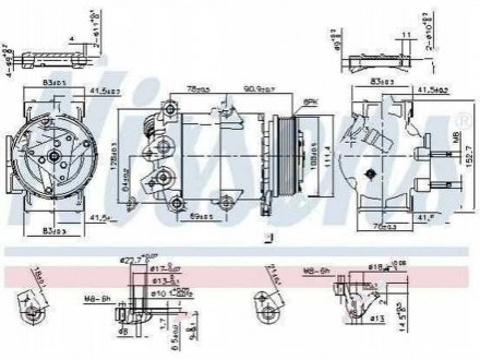 Диск сцепления компрессора кондиционера B-MAX, 12- 9BA, 1774907, AV1119D629BC, AV1119D629AD, REAV1119D629BB, 1751973, 1858388) Polcar TKK068