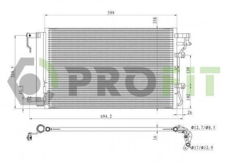 Фото автозапчасти конденсер кондиціонера PROFIT 1401C1