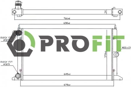 Фото автозапчасти радіатор охолоджування PROFIT 1740-0027