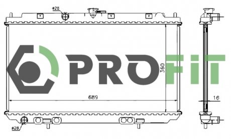 Фото автозапчасти радиатор NISSAN ALMERA (N16)00-. PRIMERA (P12) 02-(MT) PROFIT 1740-0258