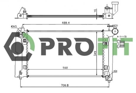 Фото автозапчасти радиатор TOYOTA COROLLA 02-07 PROFIT 1740-0400