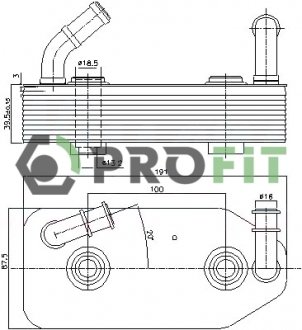 Радіатор масляний VW/AUDI/SKODA/SEAT 96- (AT) PROFIT 1745-0050