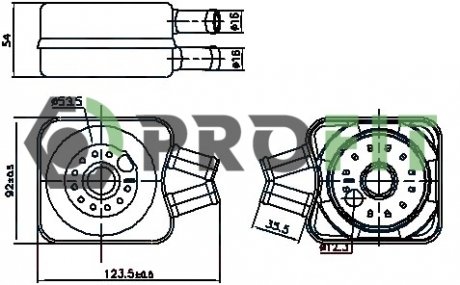Радіатор масляний VW/AUDI/SKODA/SEAT 86-10 PROFIT 1745-0062 (фото 1)