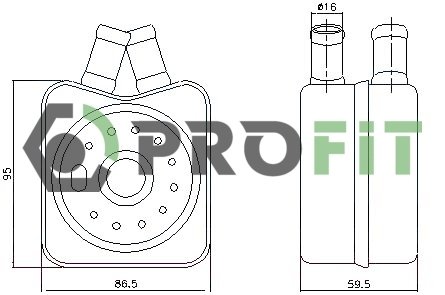 Фото автозапчастини радіатор масляний VW/AUDI/SKODA/SEAT 96- PROFIT 1745-0065