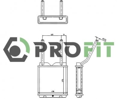 Фото автозапчастини радіатор пічки PROFIT 1760-0373