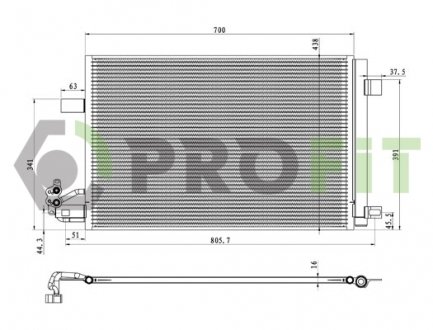 Фото автозапчастини конденсер кондиціонера PROFIT 1770-0011