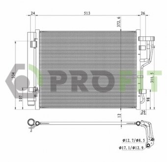 Фото автозапчасти конденсер HYUNDAI I30 07-12. KIA CEE`D 06-12 PROFIT 1770-0154 (фото 1)