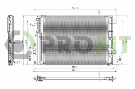 Фото автозапчастини конденсер кондиціонера PROFIT 1770-0319