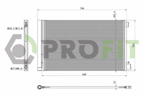 Фото автозапчастини конденсер кондиціонера PROFIT 1770-0381