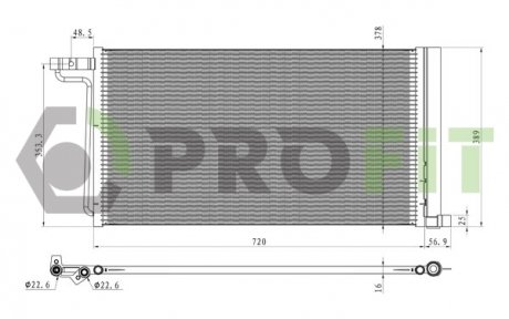 Фото автозапчастини конденсер кондиціонера PROFIT 1770-0437