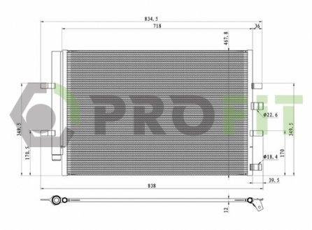 Фото автозапчастини конденсер кондиціонера PROFIT 1770-0524